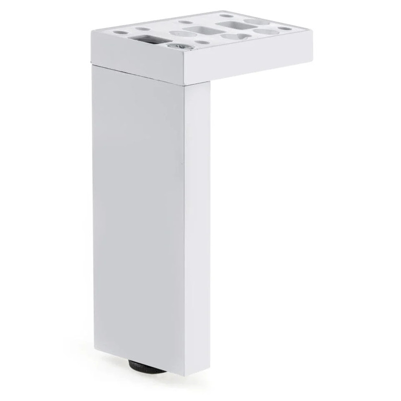 13-3/4" (350 mm) Adjustable Contemporary Versatile T or L Shaped Furniture Leg Glossy White